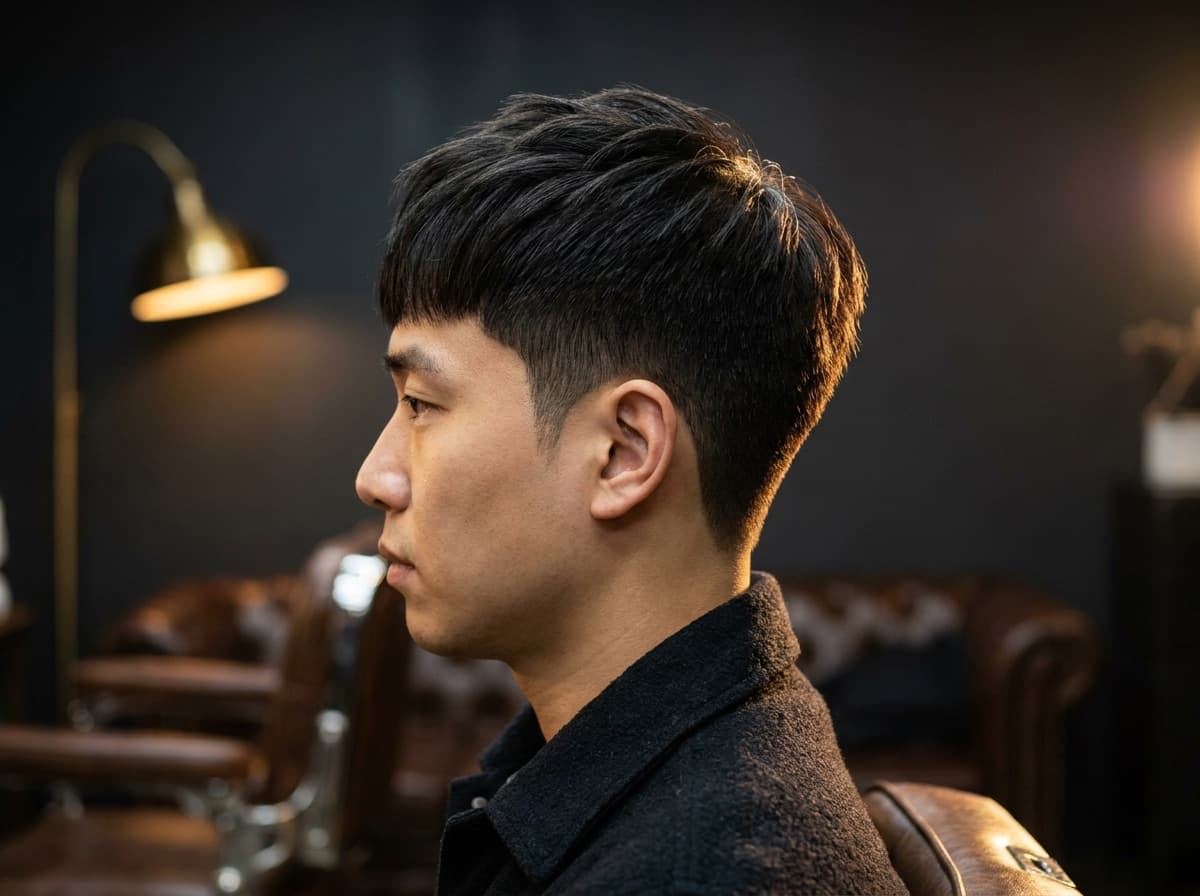 Asian straight hair cut at Fresh Cutz Barbers